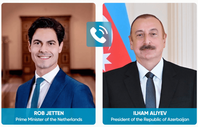 İlham Əliyev Niderlandın Baş naziri ilə telefon danışığı apardı