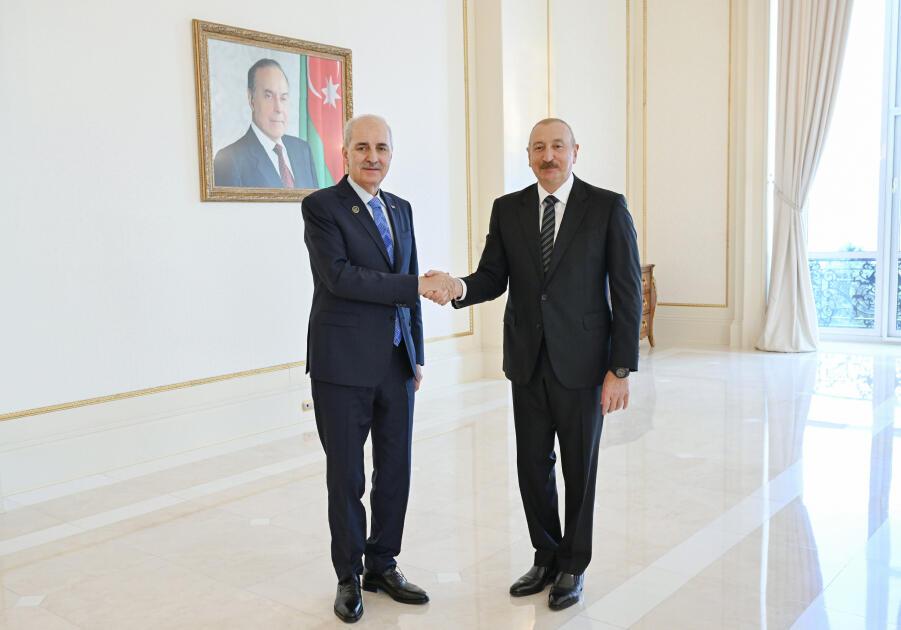 Prezident İlham Əliyev Türkiyə Böyük Millət Məclisi sədrinin rəhbərlik etdiyi nümayəndə heyətini qəbul edib