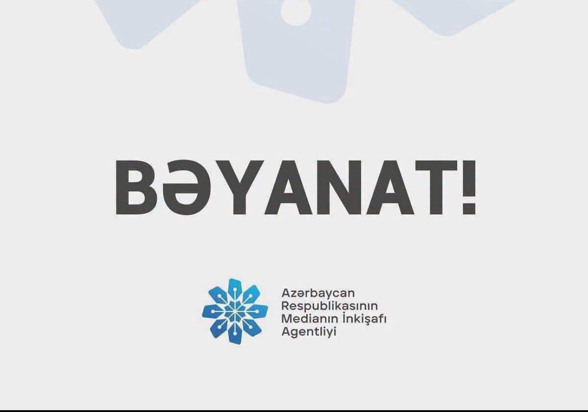 MEDİA-dan bəyanat: Müvafiq tədbir görüləcək! MEDİA-dan bəyanat: Müvafiq tədbir görüləcək!